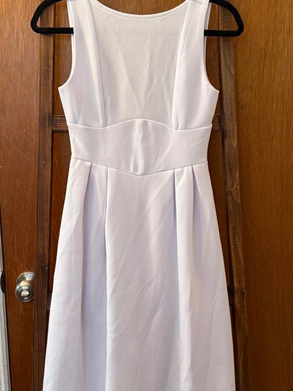 Classic Sleeveless White A-Line Dress
